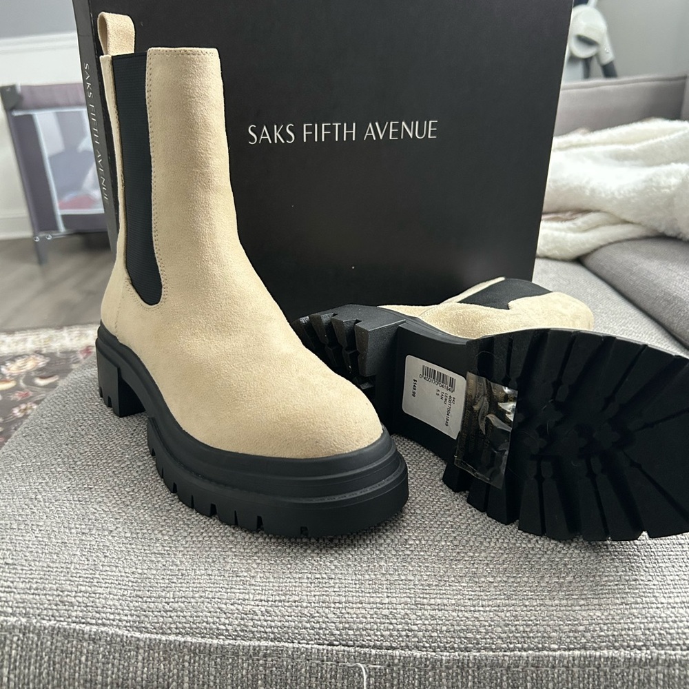Saks Fifth Avenue Women's Tan Chelsea Boots